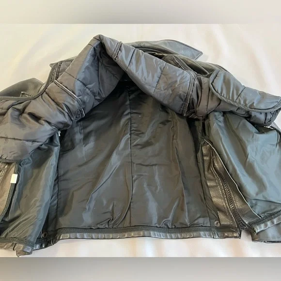 Vintage Taylor's Leatherwear USA Leather Motorcycle Bomber Jacket Mens 44 Police
